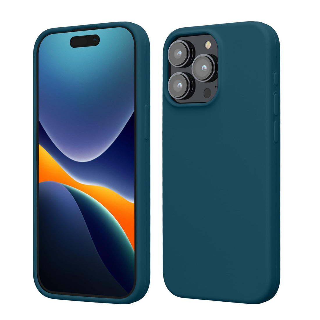 kwmobile Case Compatible with iPhone 15 Pro Max Case - Slim Soft TPU Silicone Cover - Teal Matte