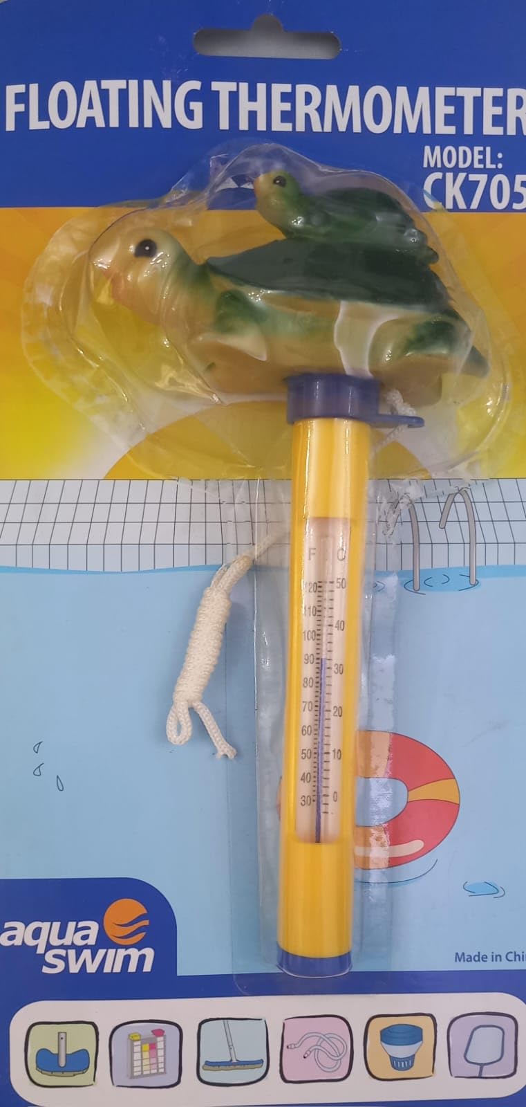 Generic Swimming Pool Water Temperature Meter - Turtle Thermometer