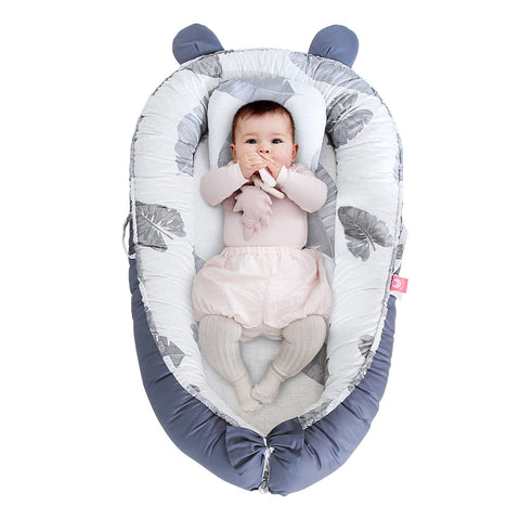 Moro Moro 3 Baby Lounger Replaceable Cover Baby Nest Backup Cover 100% Cotton Breathable Machine Washable (Gray Blue Star)