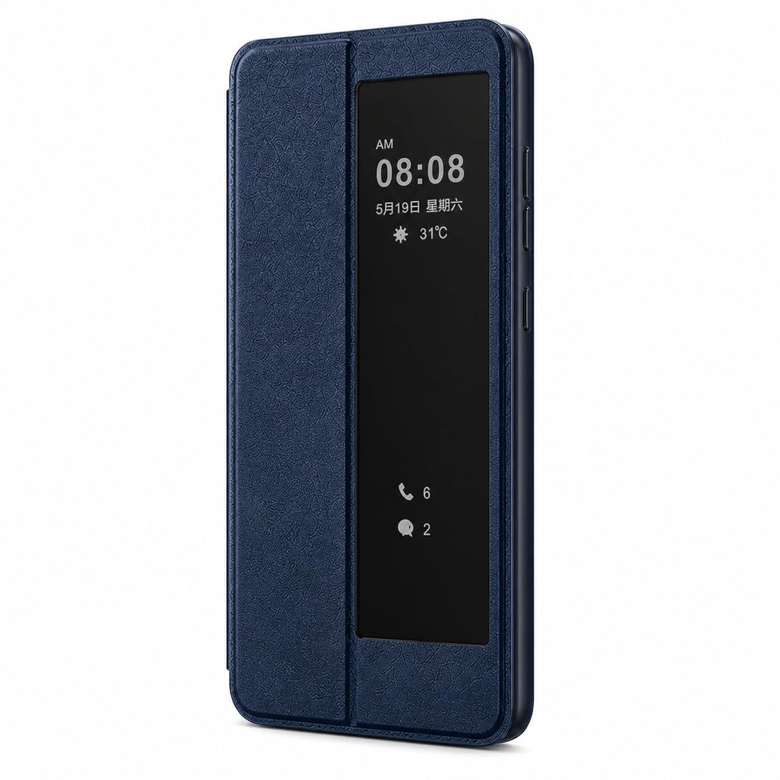 Leather Flip Case for Honor X8 Max – Magnetic Stand Cover with Viewing Window, Camera Protection & Fingerprint Access, Shockproof Full Body Protection (Blue)