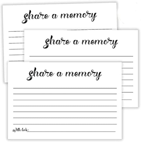 20 Share a Memory Cards, Going Away Party Decorations Funeral Guest Book for Celebration of Life Birthday Anniversary Memorial Funeral Graduation Bridal Shower Retirement, 4x6 Inch