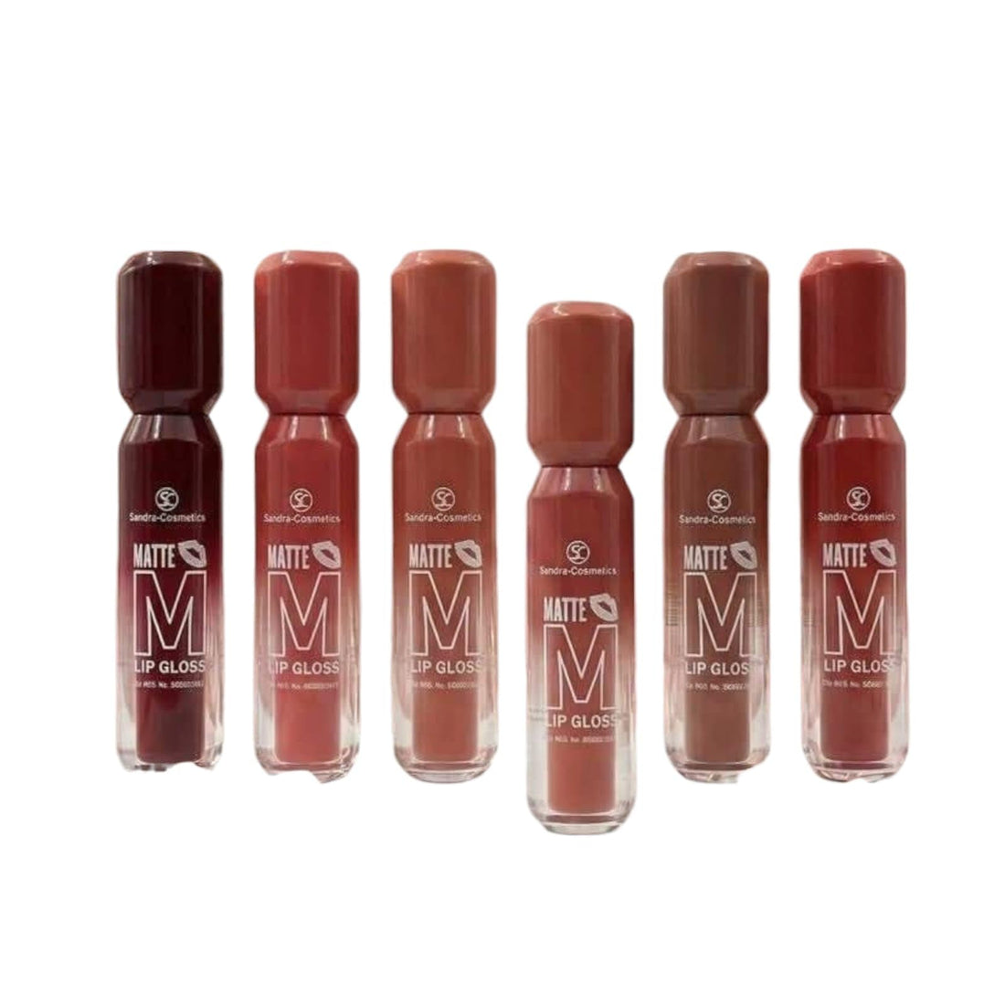 Matte Lip Gloss, Multi Color, Matte Finish, Pack of 6