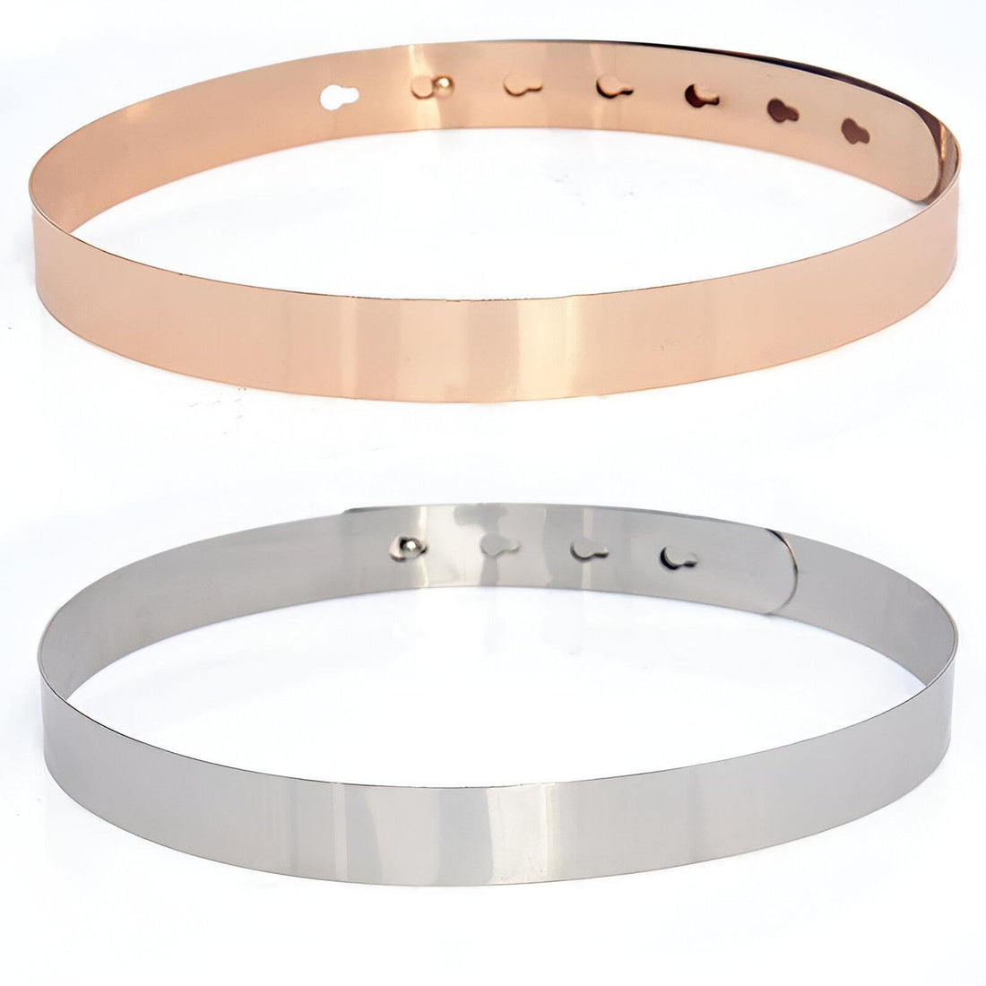 Versatile Waistband - Stylish Women's Metal Waist Belt with Unique Gold and Silver Buckle for a Trendy Look