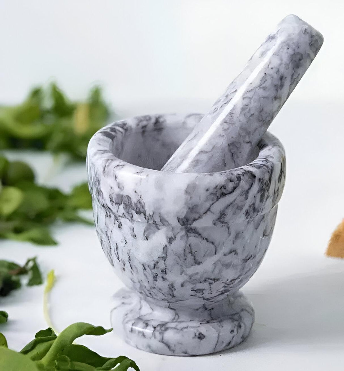 Mortar - Essential Pestle - Made of Natural Marble and Granite, This Set is Perfect for Grinding Herbs, Spices, Spices, and Spices, Essential for Your Kitchen (Shown, 1 Mortar and Pestle)
