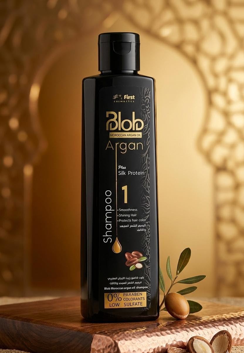 Blob Protein Hair Care Set, Shampoo & Conditioner 1000ml & Serum, Sodium & Sulfate Free, For Damaged & Keratin Treated Hair (Moroccan Argan Oil Shampoo)