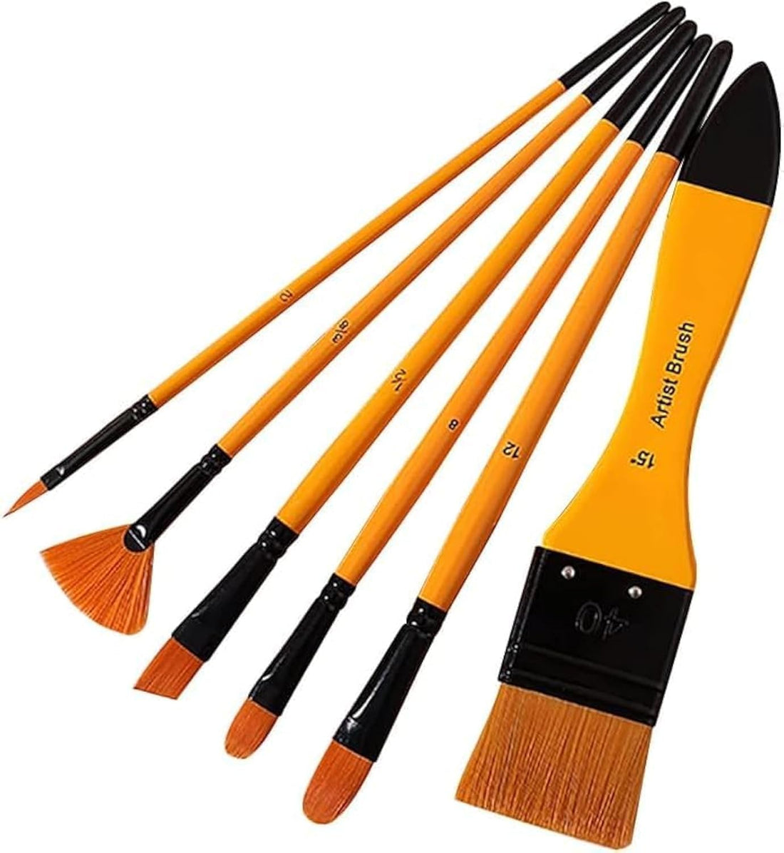 Paint Brushes Set, 6PCS Paint Brushes for Watercolor Painting, Oil Paint, Acrylic Painting, Miniature Painting, Artist Paintbrushes with Wooden Handles, for Kids Adults Drawing Arts Crafts Supplies