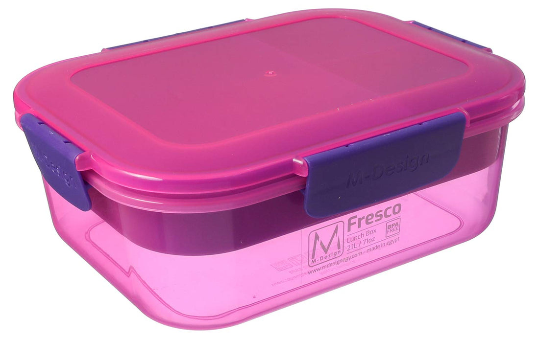 M design lunch box, 2.1 liter - pink and purple