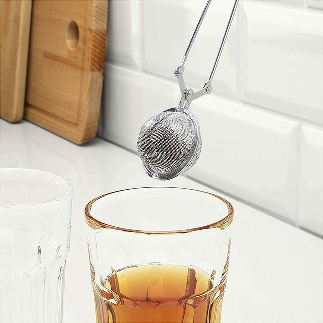 Stainless Steel Ball Herb Strainer with Scissors Handle for Loose Leaf Tea and Herb Mix, Perfect for Tea, Healthy Drinks, Cooking, Now in Al-Israa (1 Piece))