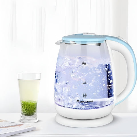 Glass Electric Kettle- 2L Glass Electric Water Kettle with LED Indicator, Rapid Heating Element, Boil Dry Safety Cut-Off, 360 Degree Rotating Base, Auto Shut-off Feature, Perfect for Preparing Tea and