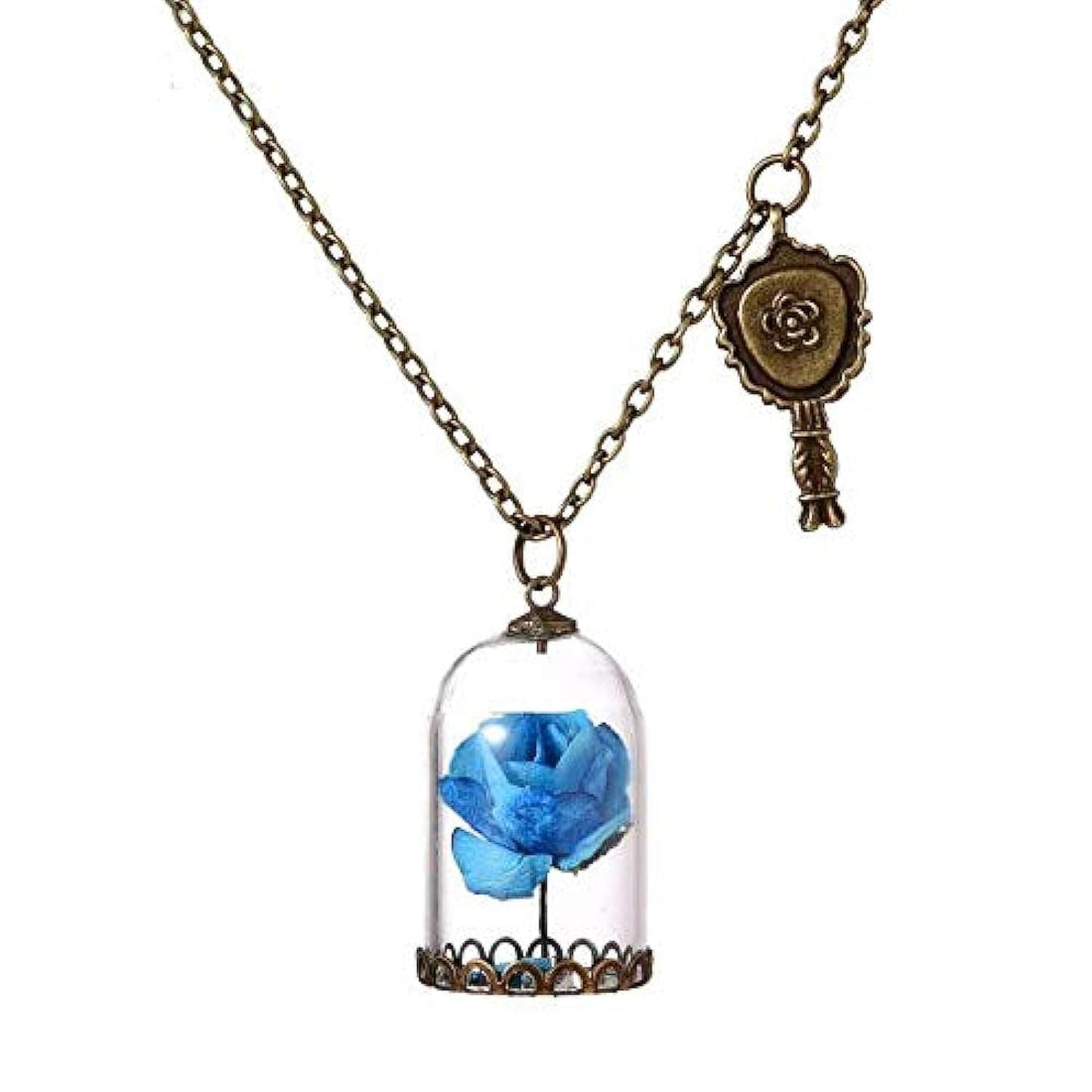 Necklace Glass Flower Beauty And The Beast