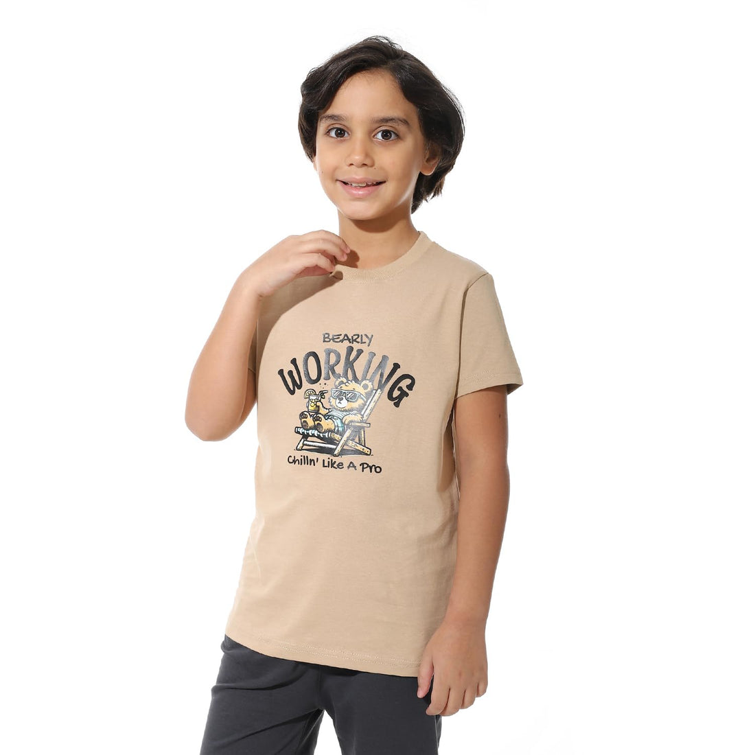 Andora Boys Printed Cotton Round T-Shirt Western