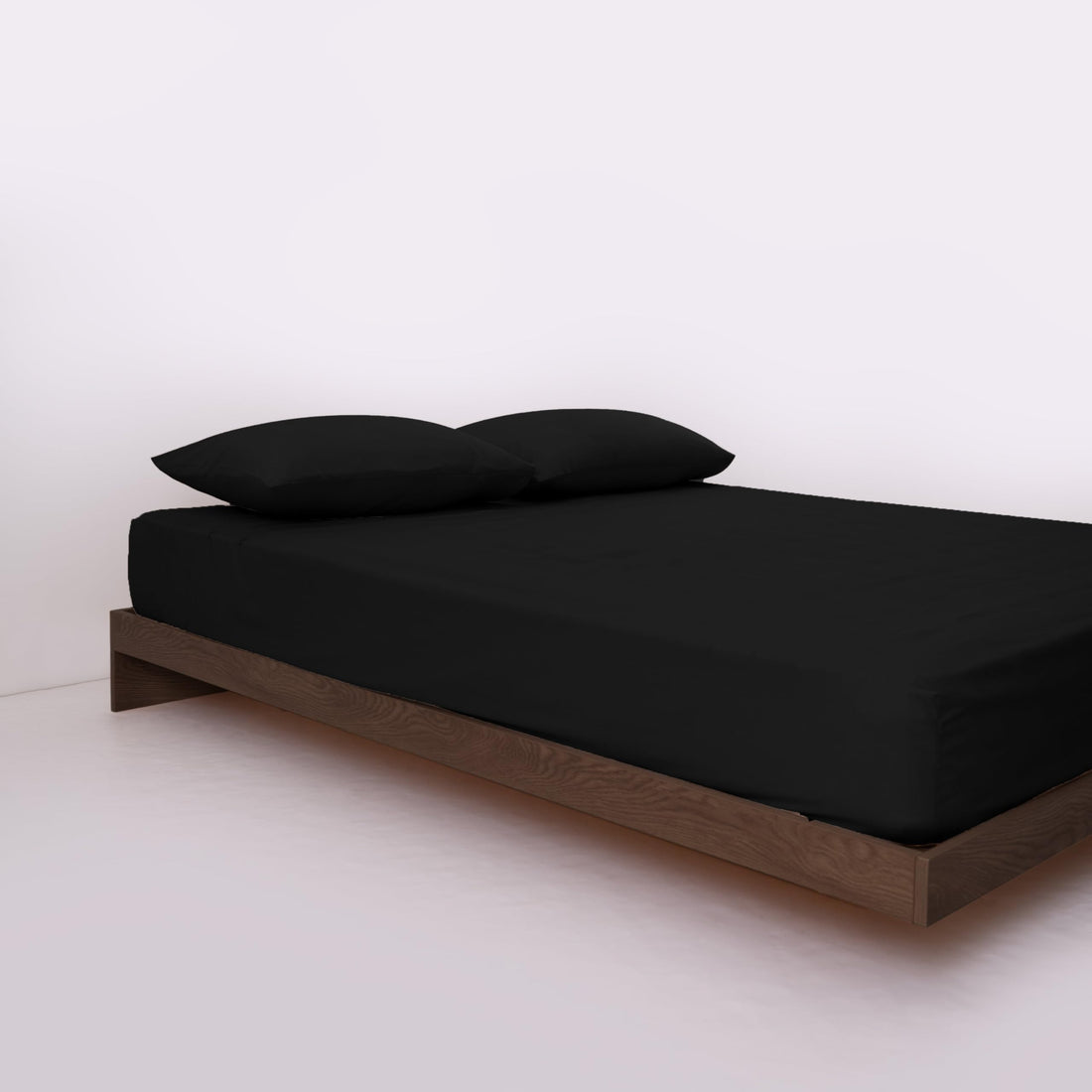 Bed N Home, Fitted bed sheet, Set - 3 Pieces - Black (100x200cm)