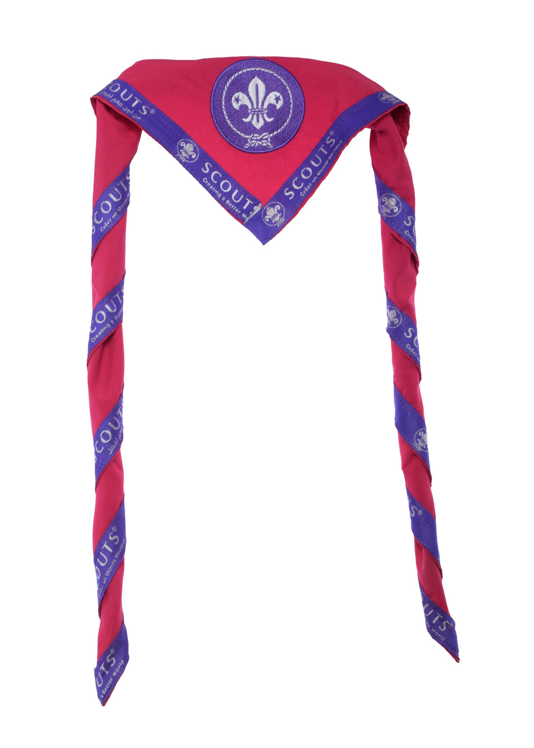 Embroidered World Logo Fabric Scout Neckerchief Purple