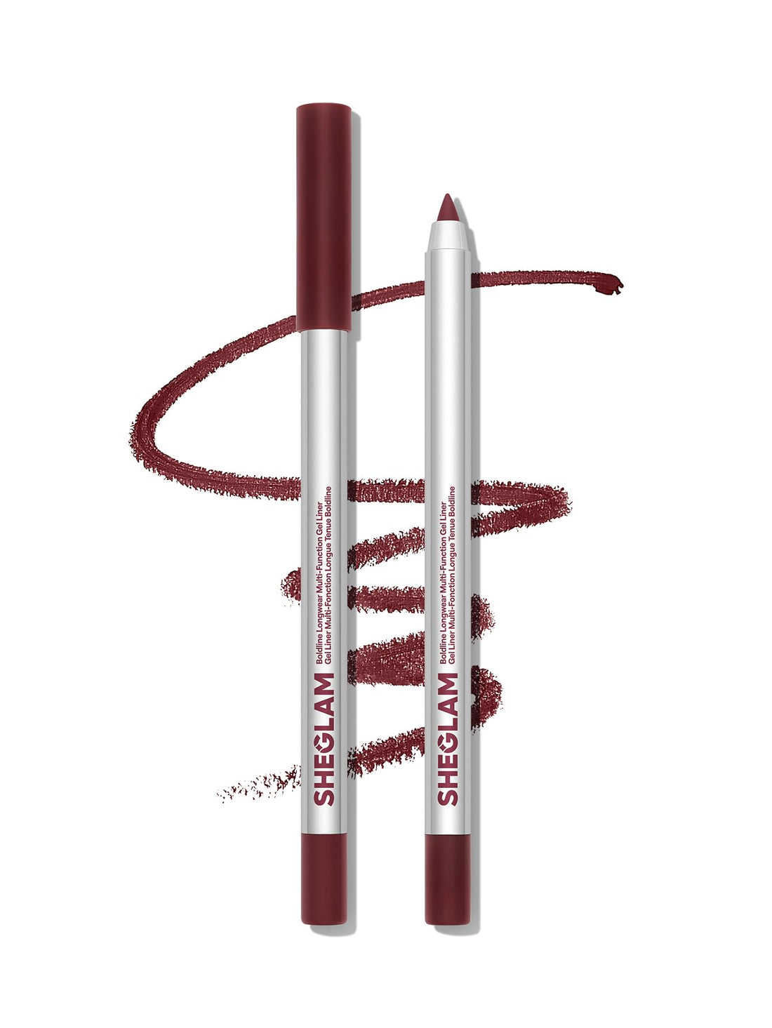SHEGLAM Boldline Longwear Multi Gel Eyeliner in 10 Colors, High Color, Smokey Eye, Creamy Smooth, Can Be Shaved - Burgundy