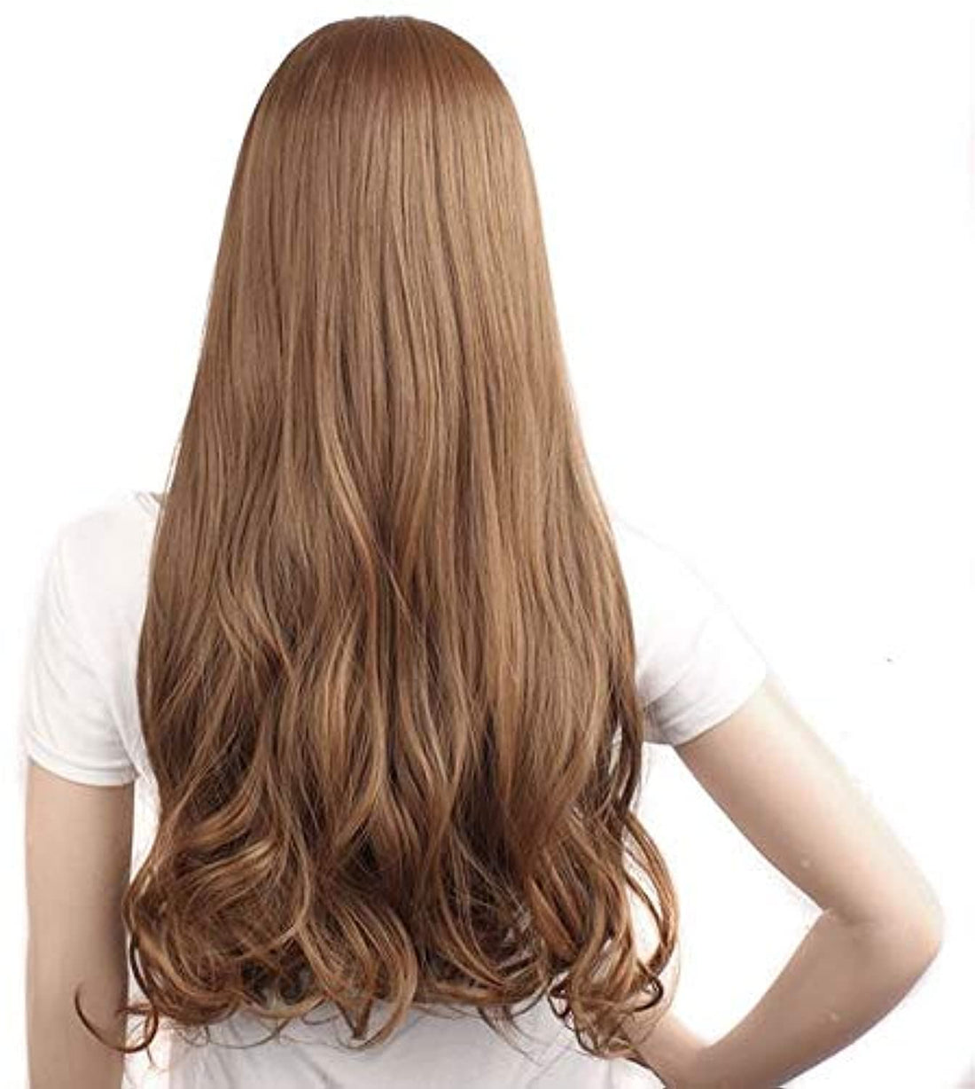Ladies Fashionable Elegant Long Curly Half Wigs (Light Brown)