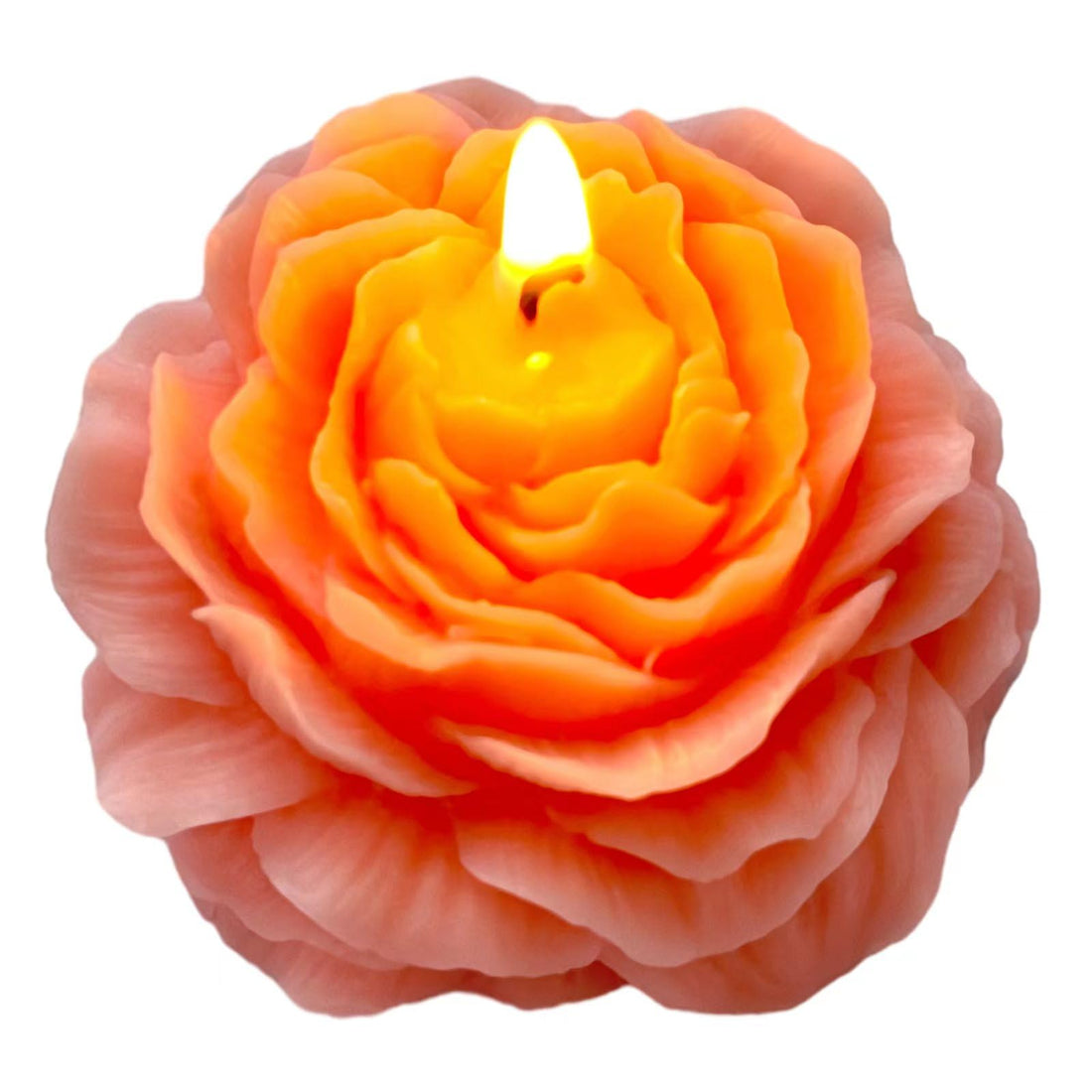 Peytanger Light-Pink Peony Flower Shape Candles for Women Friends Colleague Classmates Gift, 3 Inch Pastel Aesthetic Scented Candle with White Peach Oolong Fragrance
