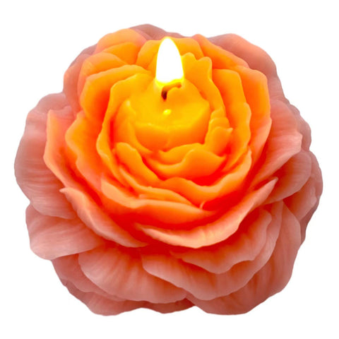 Peytanger Light-Pink Peony Flower Shape Candles for Women Friends Colleague Classmates Gift, 3 Inch Pastel Aesthetic Scented Candle with White Peach Oolong Fragrance