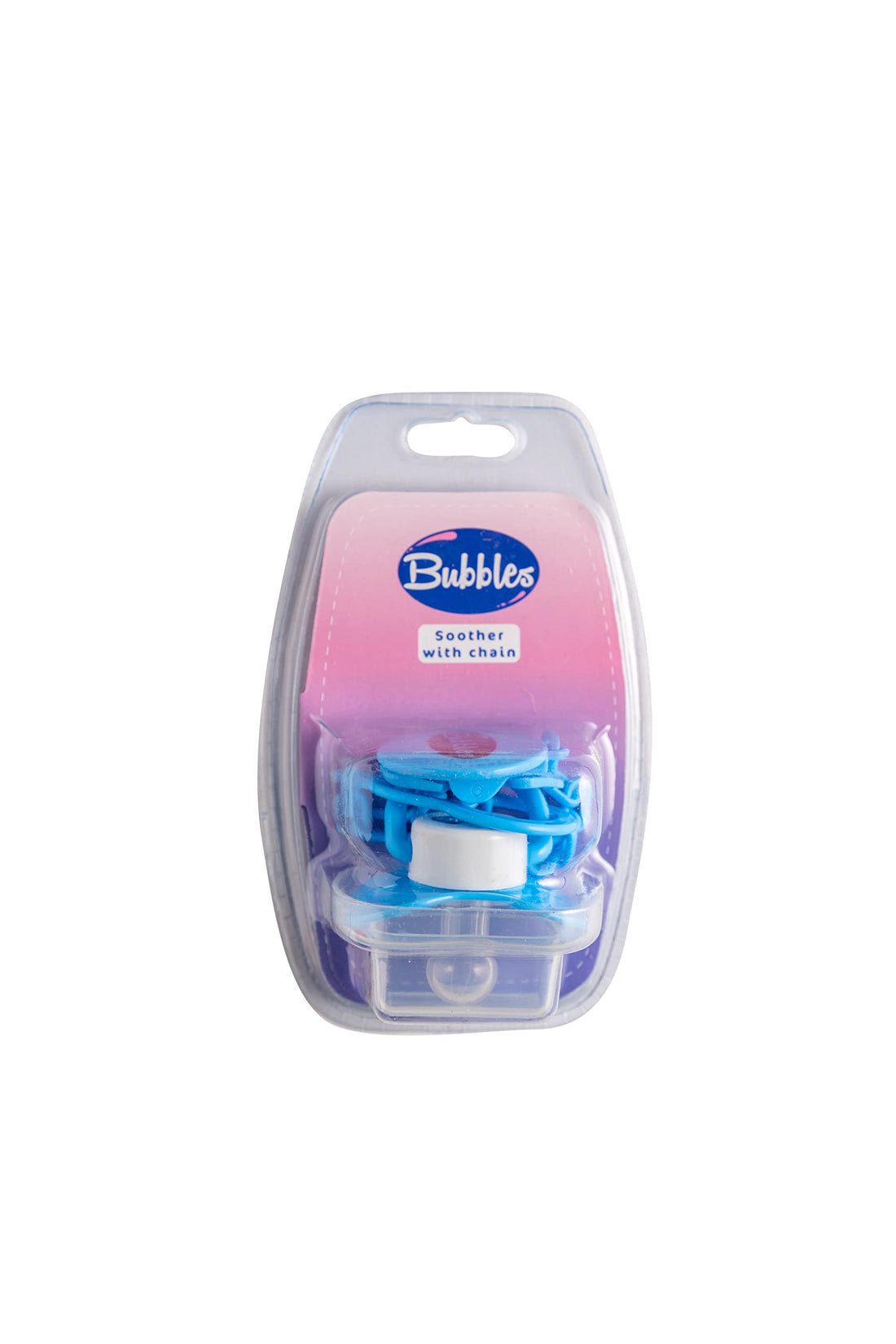 Bubbles pacifier with chain blue
