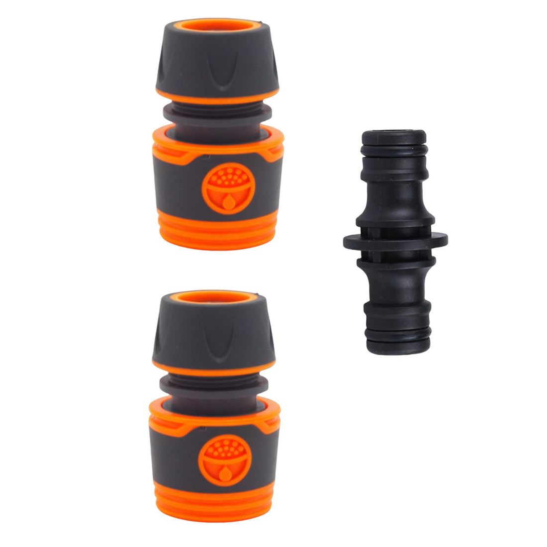 2PCS End Quick Connectors & Double Male Hose Connectors for Hose Pipe Fitting 1/2" Plastic Tap Connector, Garden Hose Tap Connector Hose Pipe Fittings Kit