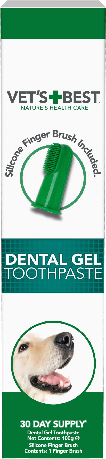 Vet's Best Enzymatic Dog Toothpaste Teeth Cleaning and Fresh Breath Dental Care Gel, Yellow/White, 3.5 oz
