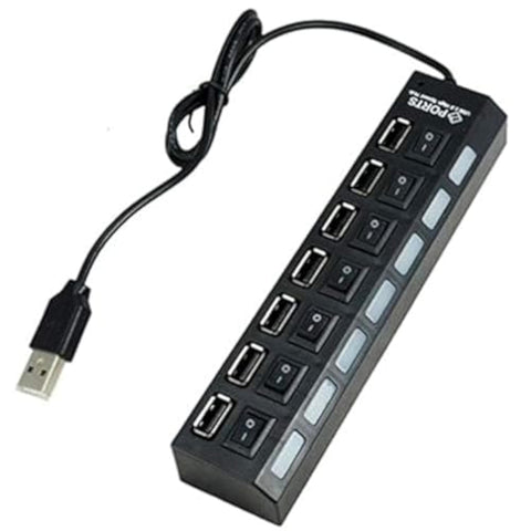 High Speed 7 Port Usb 2.0 Hub On/off Sharing Switch For Laptop Pc
