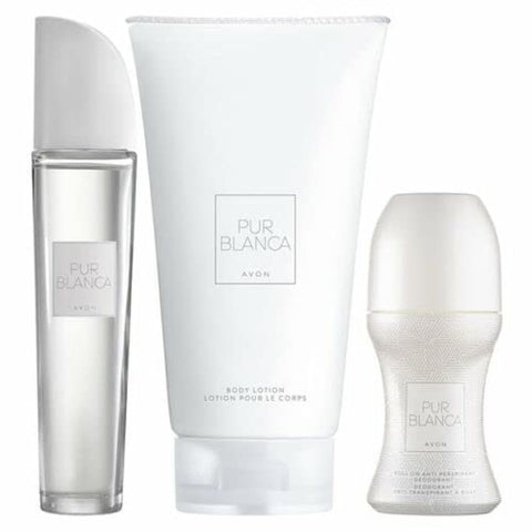 Avon Pur Blanca Perfume Set 3 Pieces (Eau de Toilette 50m, Body Lotion 150ml, Roll-On Deodorant 50ml)