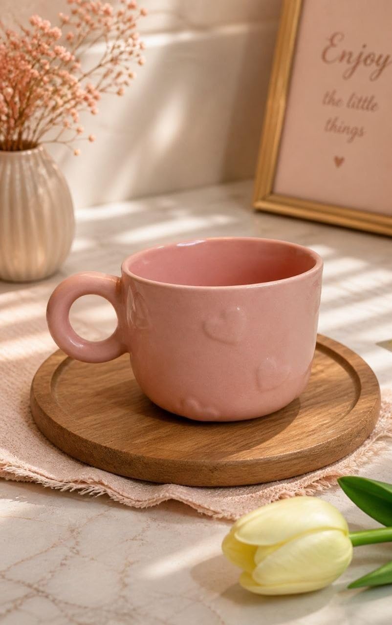 Soft Pink Ceramic Mug for Coffee, Tea and Nescafe, .Ais