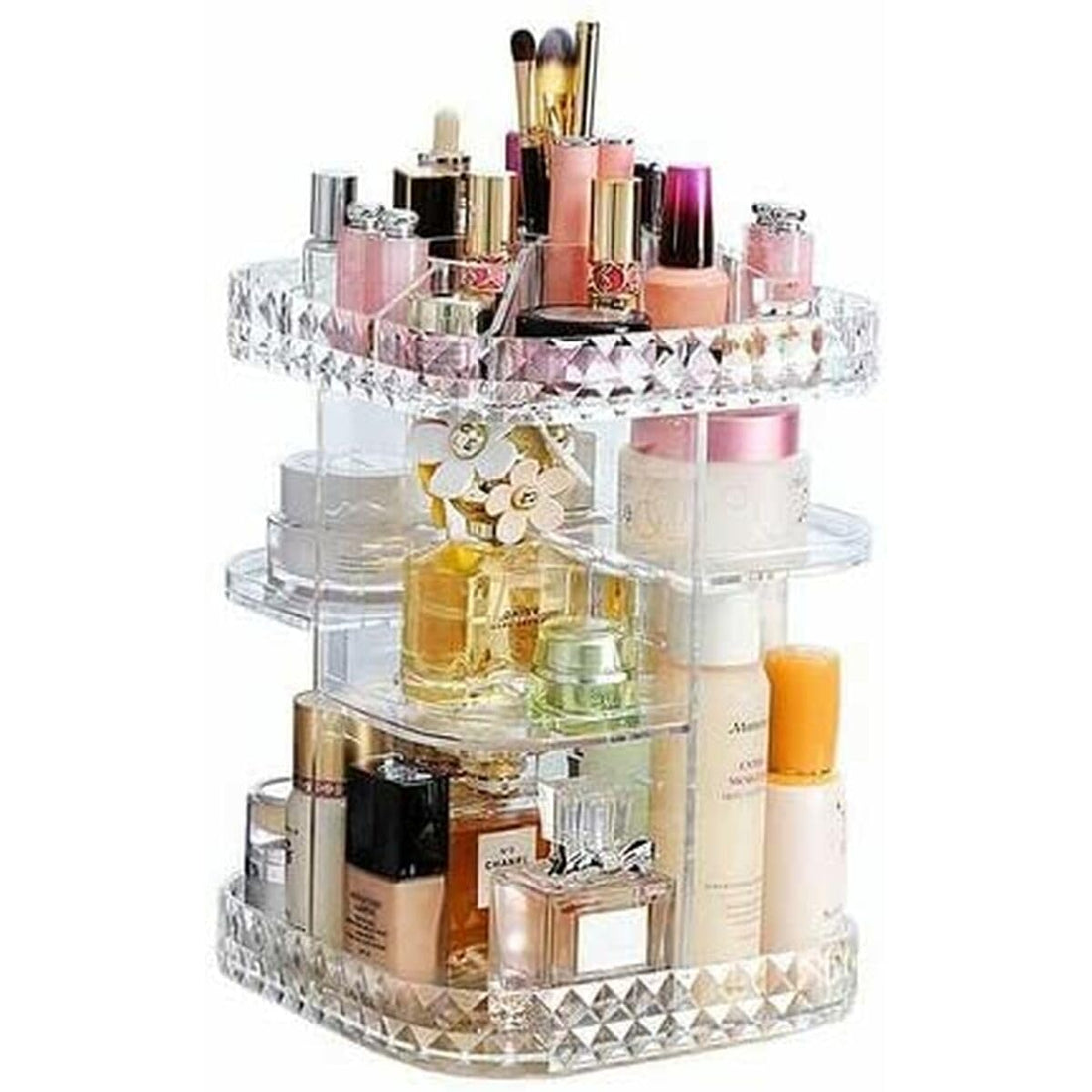 Transparent Acrylic Makeup Organizer With Shelves Display Box For Brushes Large Size Xl