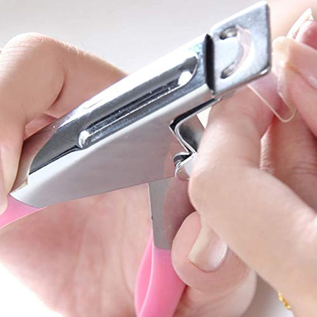 Edge Manicure Acrylic Gel False Tips Clipper Nail Cutter Scissors - Pink