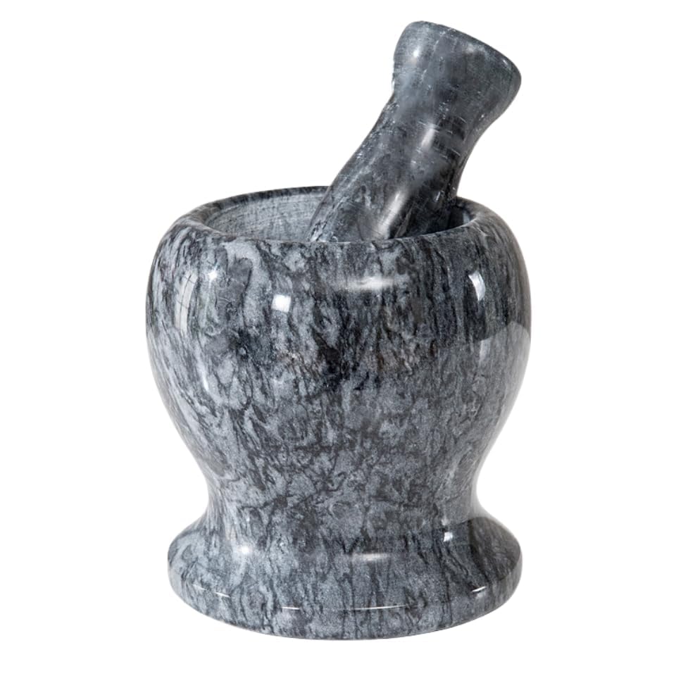 Stylish Durable Marble Mortar with Amazing Random Shapes – Perfect for Preparing Fresh Spices & Flavors – TRUST.STORE Artistic Design Combines Functionality and Natural Beauty