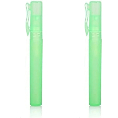 2 Pieces 10ml Empty Pen Shape Refillable Perfume Travel Bottle (Green)