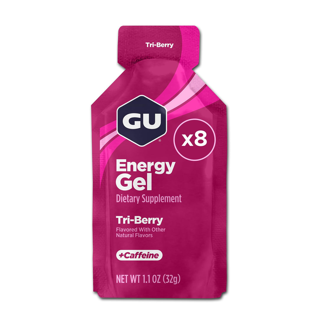 GU Original Sports Nutrition Energy Gel, Tri Berry, 8-Count