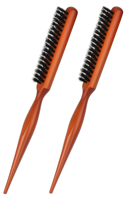 Teasing Brush with Rat Tail Handle – Nylon & Soft Bristle Hair Comb for Women – Curl Training, Adds Volume, Smooths Flyaways, Backcombing for All Hair Types (One Size, 2, Count)