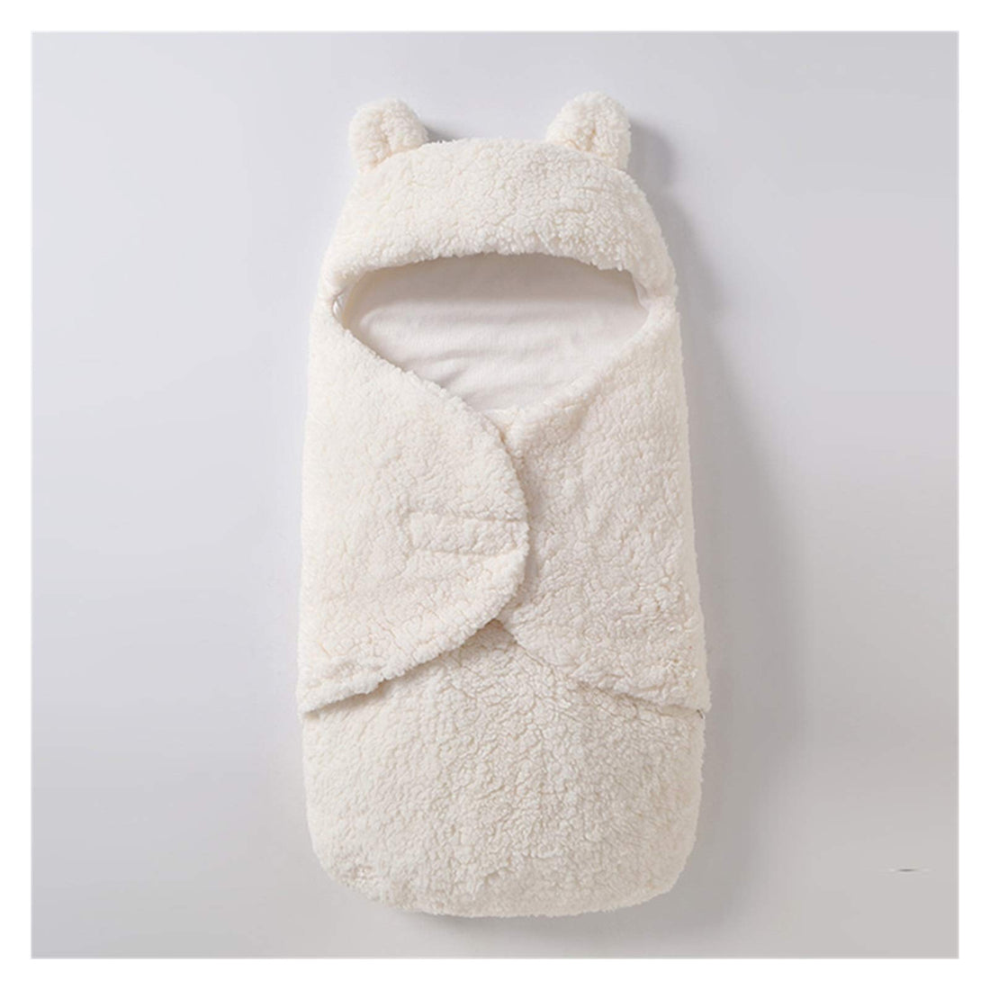 NYSH Infant Super Soft Autumn and Winter Plush Swaddling Baby Cartoon Wool Lamb Baby's Blanket Blanket Baby Wrapping Blanket (Color : WhiteStyle2, Size : 0 3M)