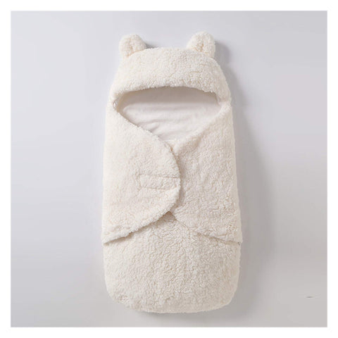 NYSH Infant Super Soft Autumn and Winter Plush Swaddling Baby Cartoon Wool Lamb Baby's Blanket Blanket Baby Wrapping Blanket (Color : WhiteStyle2, Size : 0 3M)