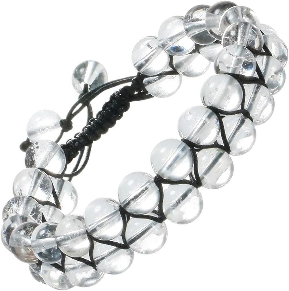Men's Double Layer Bracelet with Hematite Bracelet Men Natural Stone Braid Bracelets Double Layer Beads