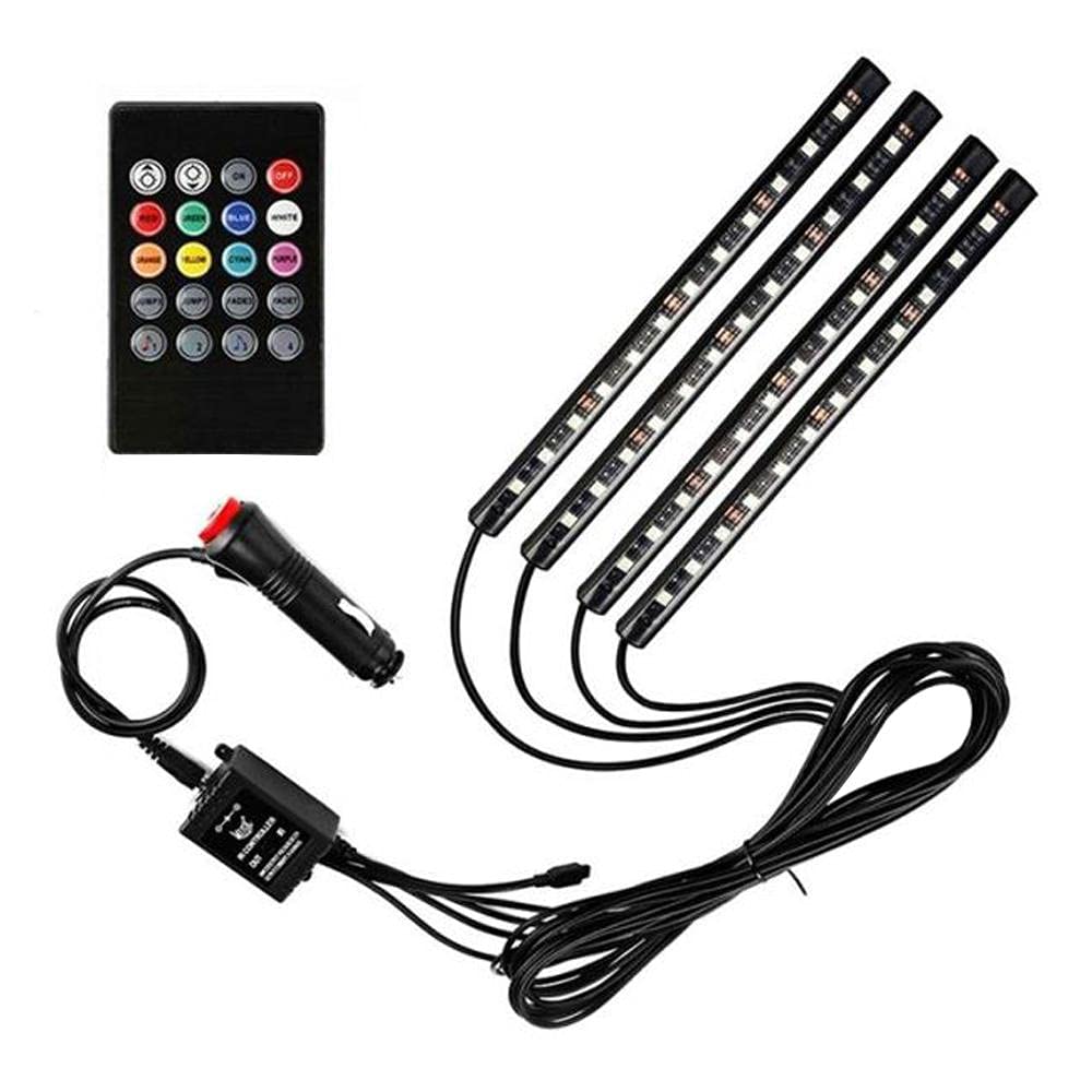 Car Interior LED Flashing Light Strips with Remote Control (4,7 Variable Color)