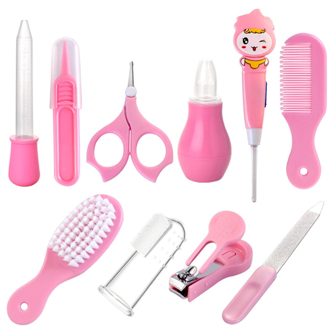Baby Grooming Kit, Baby Care Items, Baby Care Essentials Set, Baby Supplies Set, 8Pcs Baby Health Care Set Portable Baby Care Kit, Safety Cutter Baby Nail Kit For Newborn, Infant & Toddler(Pink)