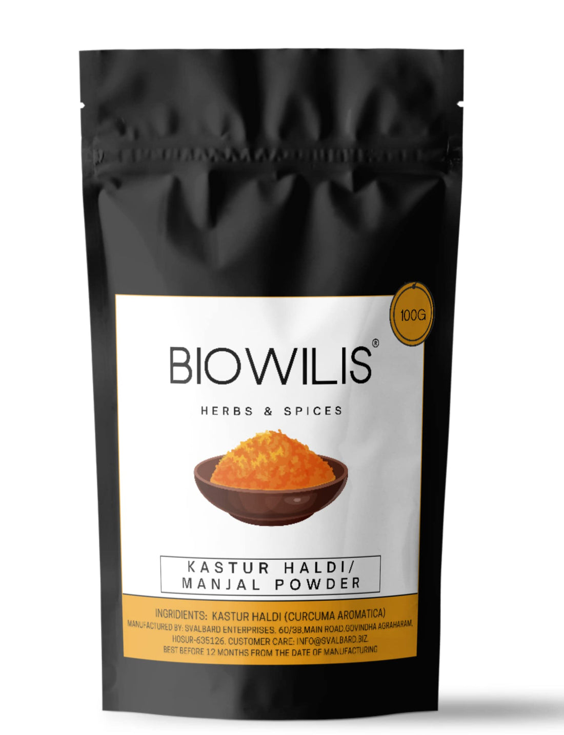 Kasturi Turmeric 100% Natural Skin Care Herbal Powder(Kasturi Haldi powder, Kasturi Manjal powder) -100g