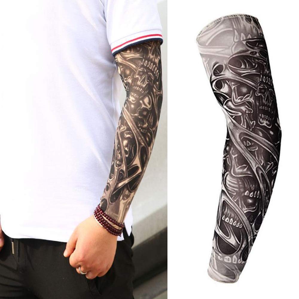 Outdoor Cycling Sleeve 3D Tattoo Printed Arm Cover Cycling Sun Protection Arm Cooling Sleeves Riding Sleeves Arm Protection