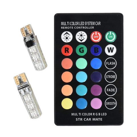 Generic T10 5050 remote control 6 smd w5w 501 side car led bulbs, multicolor