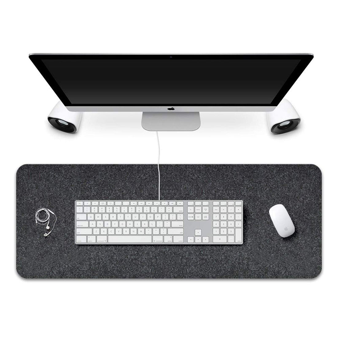 Extended Gaming Mouse Pad Non-Slip Desk Pad Protector Felt Base 0.12 Inch Thick (Dark Gray)