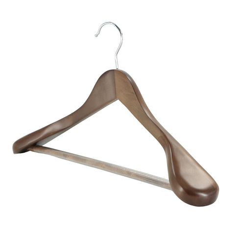 High Grade Wooden Hangers for Clothes 6 Pack - Jacket Hanger, Wooden Coat Hangers with Non-Slip Pants Bar, 360°Swivel Hook for Suits, Heavy Clothes and Jackets
