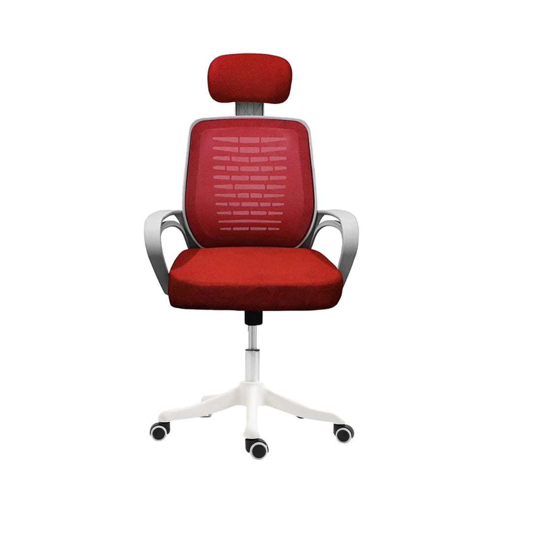 Fox White Multi Size Mesh Office Chair with White Body Designed with Elegance and Superior Comfort Provides Perfect Support for Your Back While Working - Dream Desk (Red, Manger)