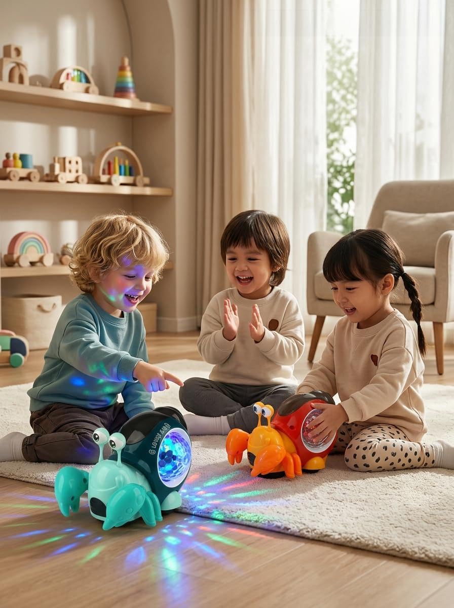 GHAZAL Electric Walking Hermit Crab Toy 3-8 Years Colorful ABS 13.5x9.5x11cm Educational - Multicolor