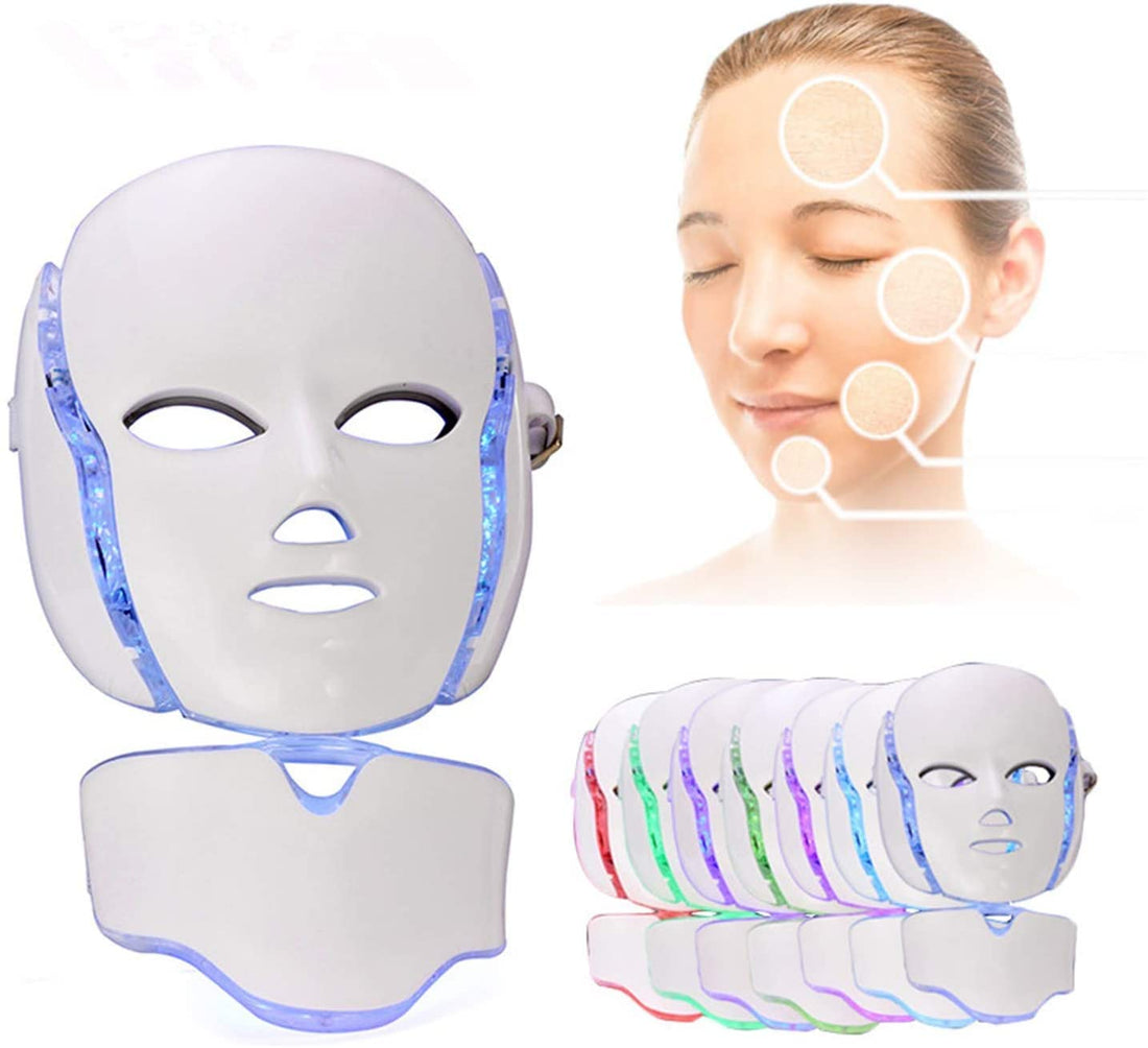 7 Colors LED Light Rejuvenating Skin Whitening Scars Device Healthy Treatment Photon Anti Aging Face Mask