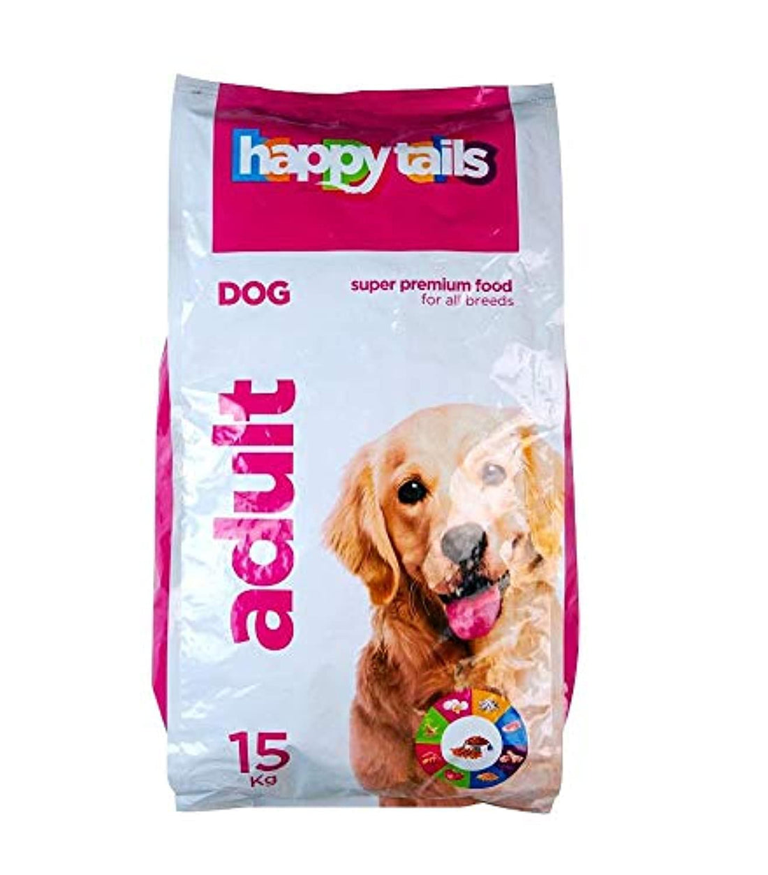 Happy tails adults dry food for dogs, 15 kilograms
