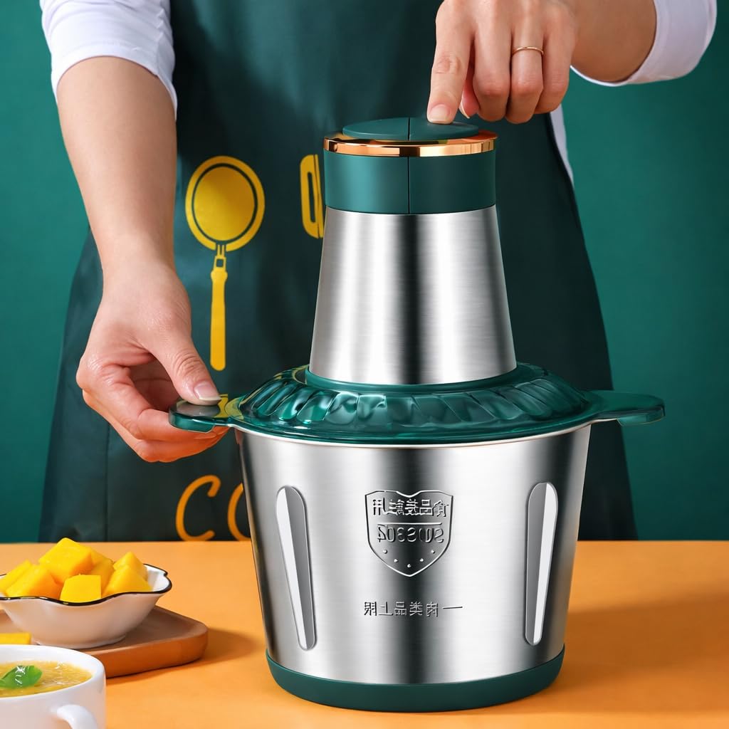OVA Electric Food Chopper with Stainless Steel Blades, Multi Speed Kitchen Processor for Vegetables, Herbs and Nuts, Durable Chopping Tool for Everyday Cooking (5 L)