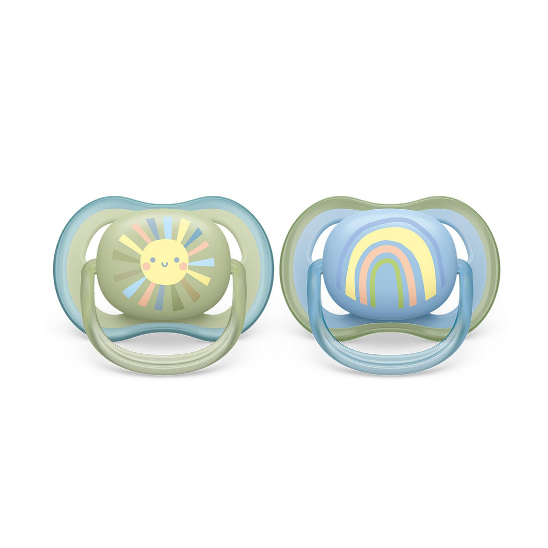 Philips Avent Ultra Air Pacifier Orthodontic & BPA, with Extra Ventilation Holes 0-6Months Pack of 2 Blue with Sterlizier and Carrying Case