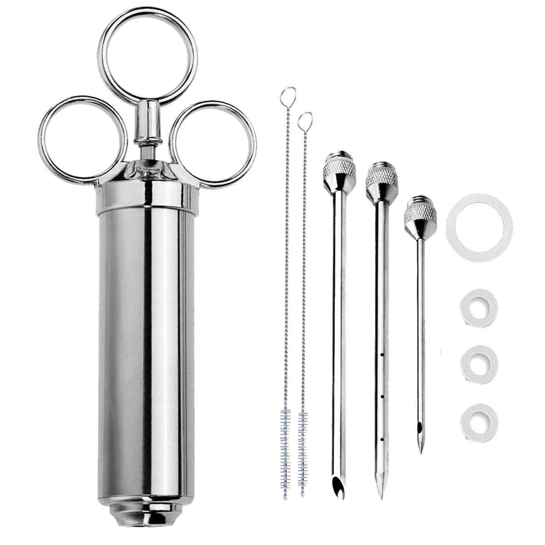 Meat Injector Stainless Steel Meat Marinade Syringe Kit Professional Marinade Seasoning Cooking Syringe Suitable for Grilling, Baking and Cooking